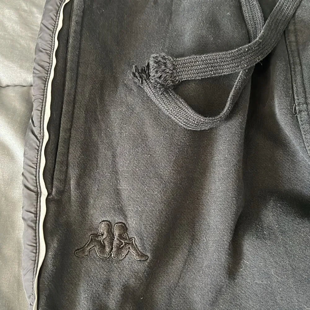Kappa Unisex Black Reflective Track Pants Size Small